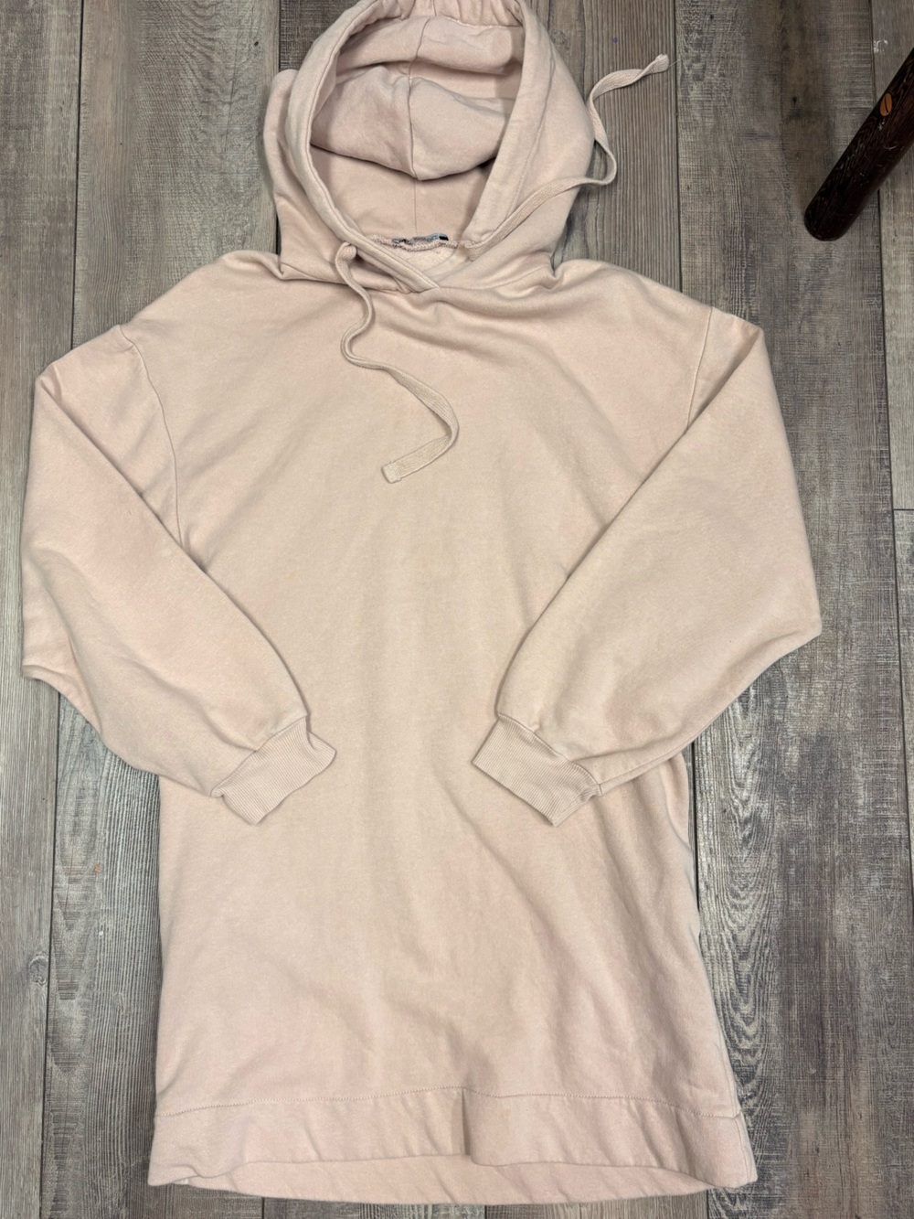 Zara Women's Pale Blush Long Hooded Sweater